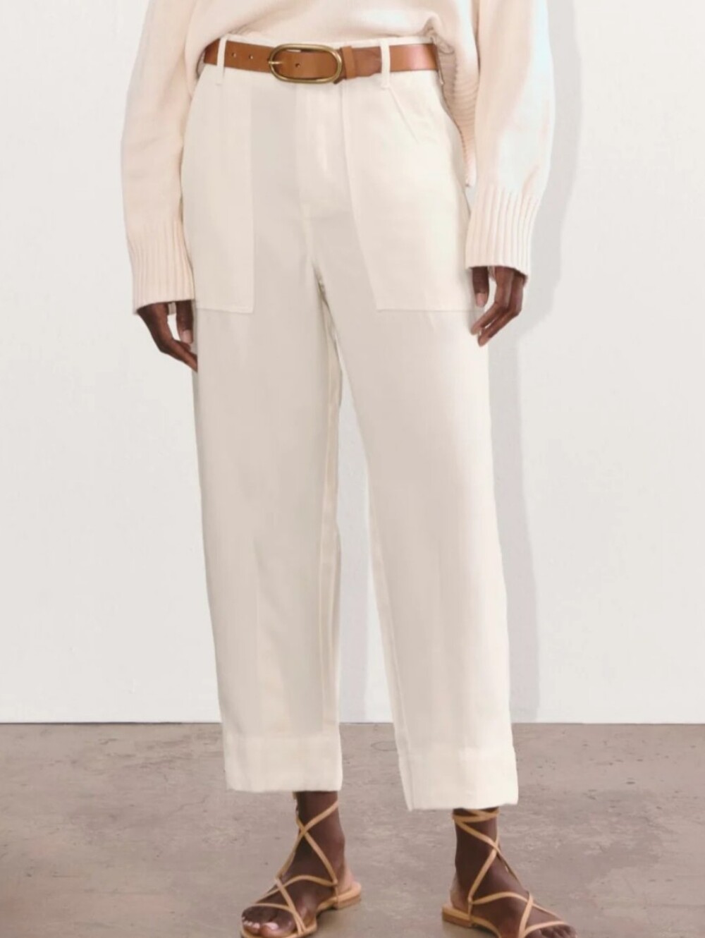 NWT Everlane Buttersoft Utility Barrel Pants - Bone 12